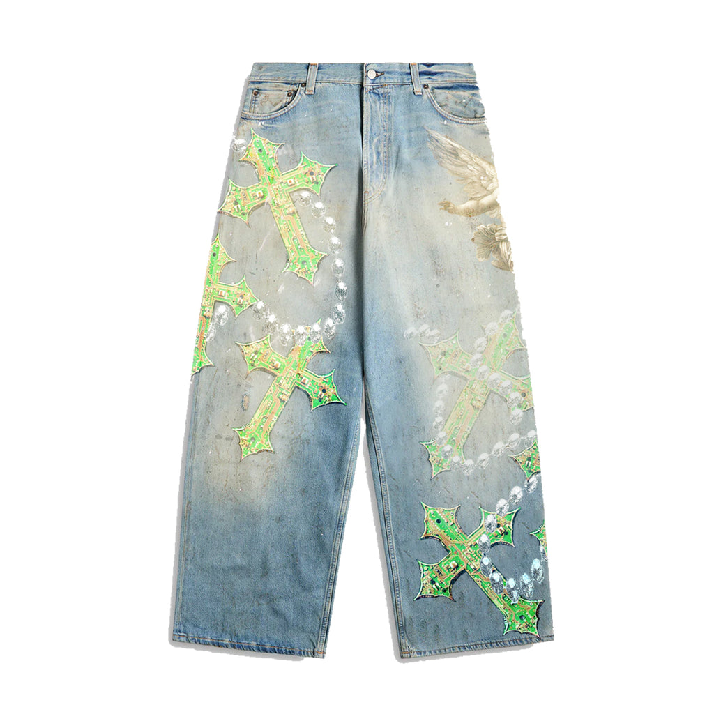 DIGITAL CROSS BAGGY DENIM